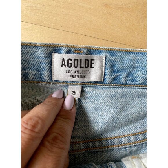 AGOLDE blue "Jamie" Womens jeans sz 26 distressed light blue - Picture 5 of 8